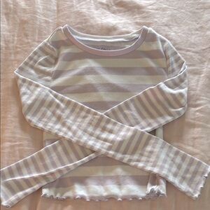 Aeropostale Lavender and White Striped Tee